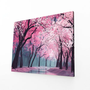 Pink Cherry Blossom Forest Wall Art