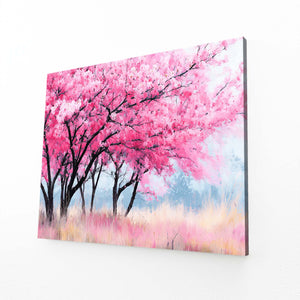 Pink Cherry Blossom Landscape Wall Art