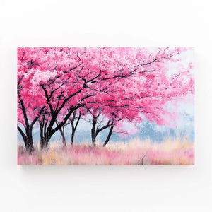 Pink Cherry Blossom Landscape Wall Art