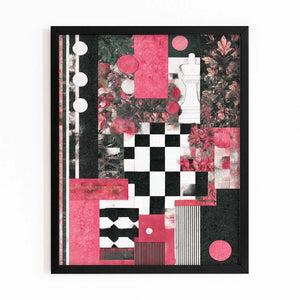 Pink Chess Board Wall Art