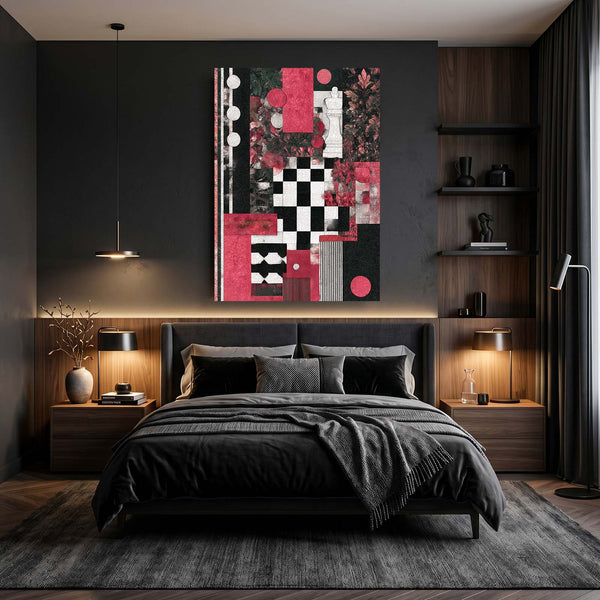 Pink Chess Board Wall Art
