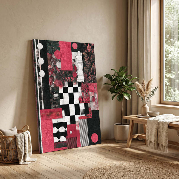 Pink Chess Board Wall Art