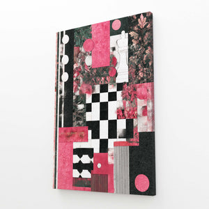 Pink Chess Board Wall Art