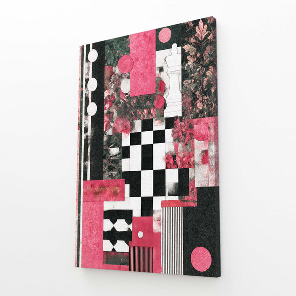 Pink Chess Board Wall Art
