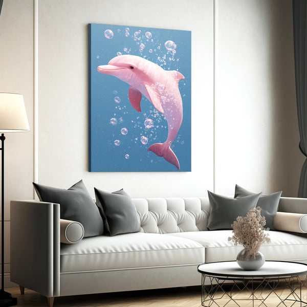 Pink Dolphin Wall Art