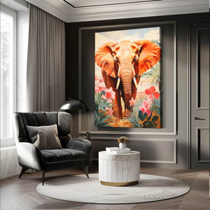 Pink Elephant Wall Art Nursery | MusaArtGallery™