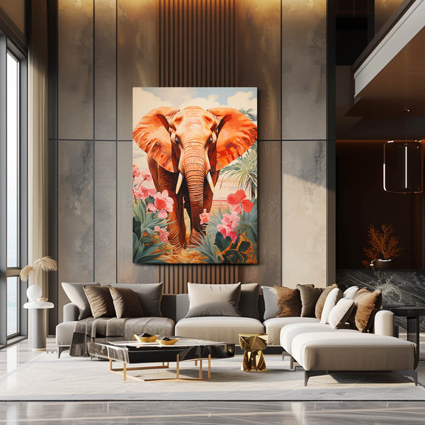 Pink Elephant Wall Art Nursery | MusaArtGallery™