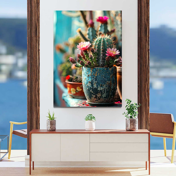 Pink Flower Cactus Art | MusaArtGallery™