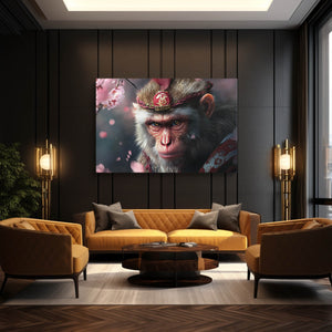 Pink Flower Monkey Art