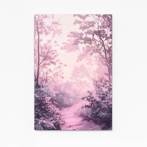 Pink Forest Path Abstract Art | MusaArtGallery™