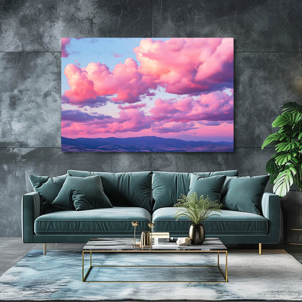 Pink Horizon Clouds Abstract Art | MusaArtGallery™