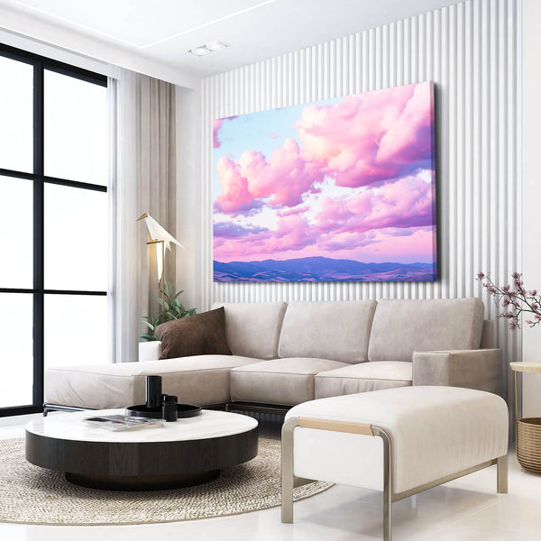 Pink Horizon Clouds Abstract Art | MusaArtGallery™