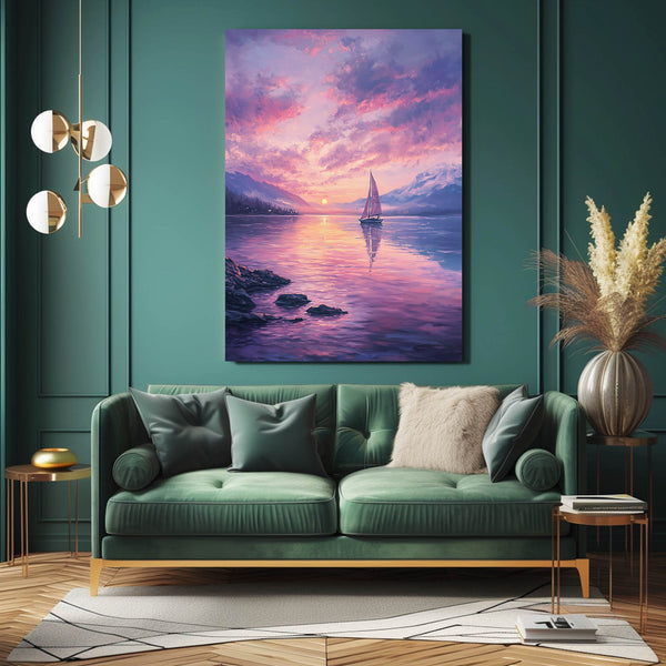 Pink Horizon Sail Abstract Art | MusaArtGallery™