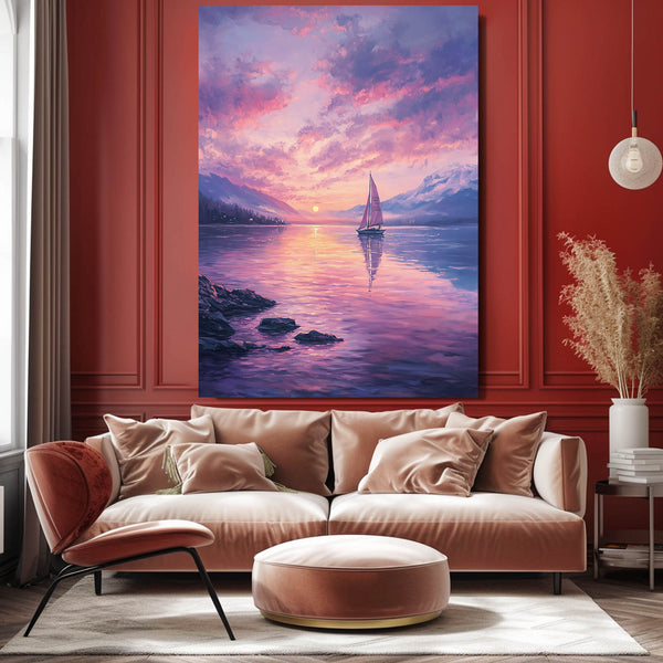 Pink Horizon Sail Abstract Art | MusaArtGallery™