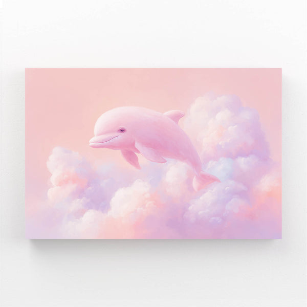 Pink Horizontal Dolphin Art