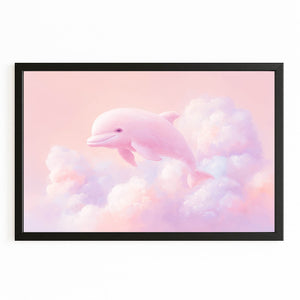 Pink Horizontal Dolphin Art