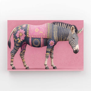 Pink Horizontal Zebra Wall Art