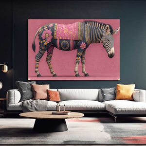 Pink Horizontal Zebra Wall Art