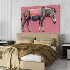 Pink Horizontal Zebra Wall Art
