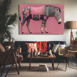 Pink Horizontal Zebra Wall Art
