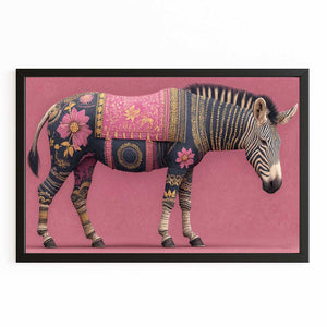 Pink Horizontal Zebra Wall Art