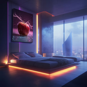 Pink Lighting Apple Art
