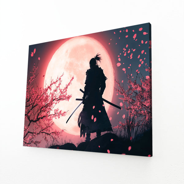 Pink Moon Samurai Art