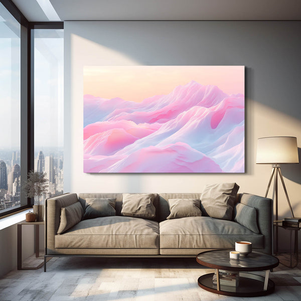 Pink Peaks Abstract Art | MusaArtGallery™