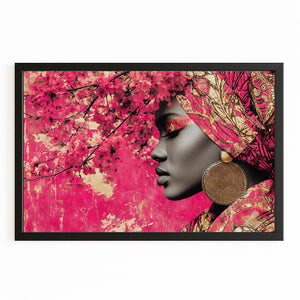 Pink Portrait Cherry Blossom Wall Art