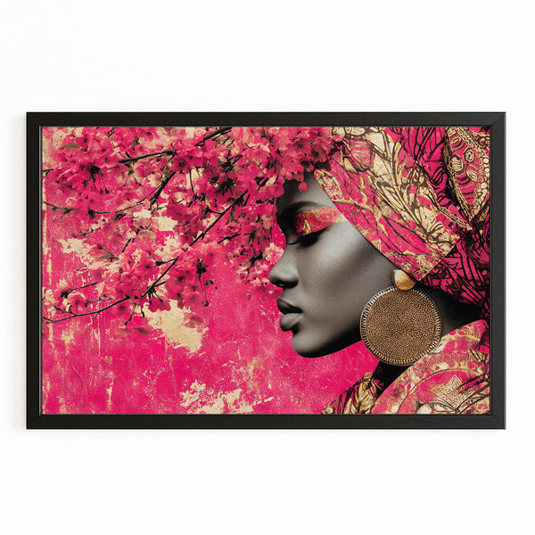 Pink Portrait Cherry Blossom Wall Art