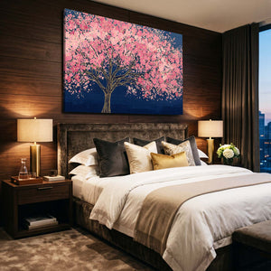 Pink Sakura Cherry Blossom Tree Wall Art