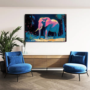 Pink Shade Elephant Art | MusaArtGallery™
