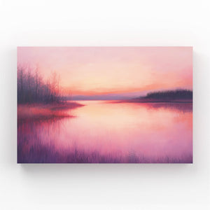 Pink Sunset Reflection Abstract Art | MusaArtGallery™