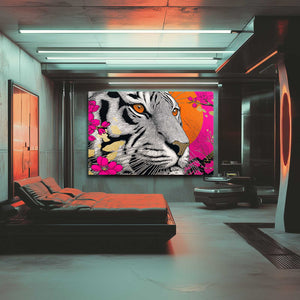 Pink Tiger Cherry Blossom Wall Art