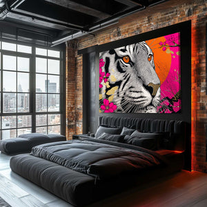 Pink Tiger Cherry Blossom Wall Art