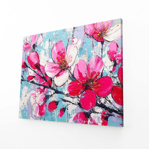 Pink Watercolor Cherry Blossom Flower Art