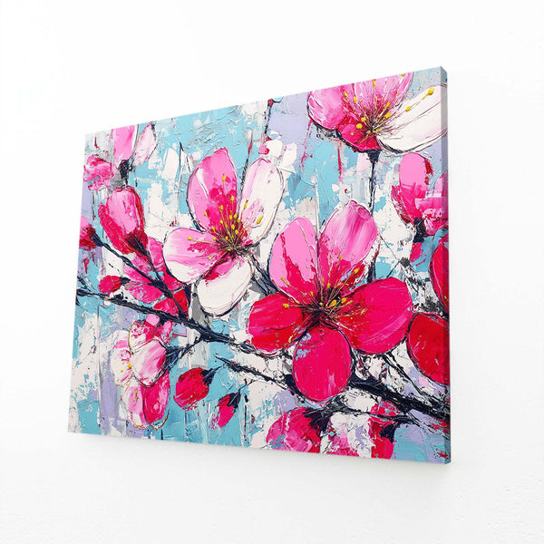 Pink Watercolor Cherry Blossom Flower Art