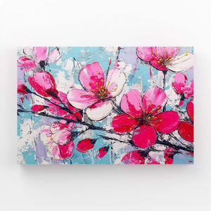 Pink Watercolor Cherry Blossom Flower Art