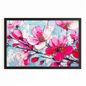 Pink Watercolor Cherry Blossom Flower Art