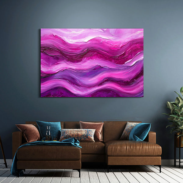 Pink Waves Abstract Art | MusaArtGallery™