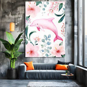 Pink White Dolphin Art