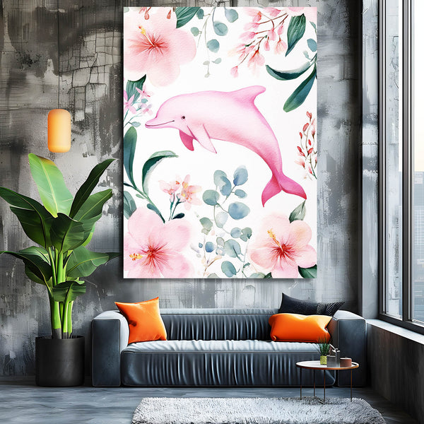 Pink White Dolphin Art