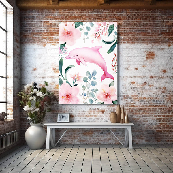 Pink White Dolphin Art