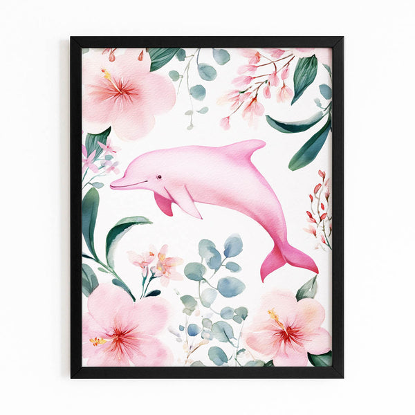 Pink White Dolphin Art