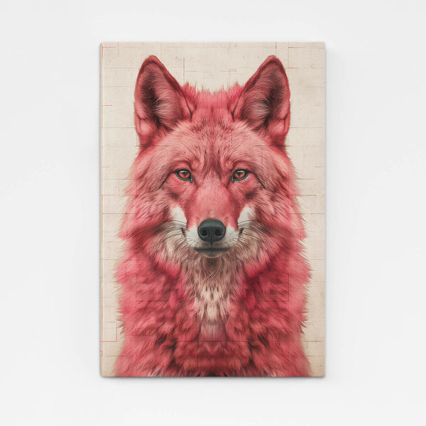 Pink Wolf Canvas Art  | MusaArtGallery™