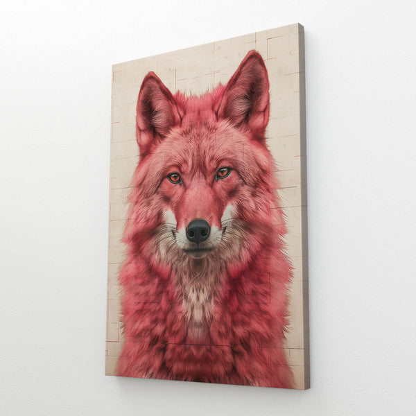 Pink Wolf Canvas Art  | MusaArtGallery™