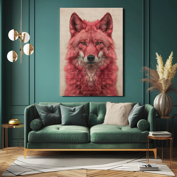 Pink Wolf Canvas Art  | MusaArtGallery™