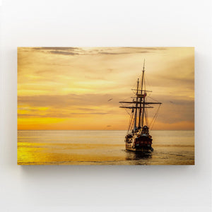 Pirate Ship Sunset Art | MusaArtGallery™
