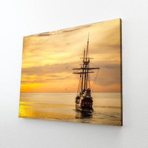 Pirate Ship Sunset Art | MusaArtGallery™