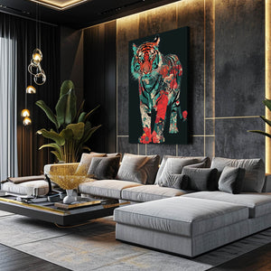 Floral Tigert Art Canvas | MusaArtGallery™